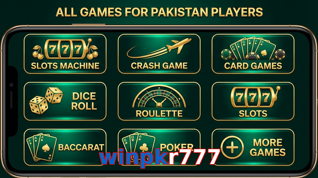 Main screen of Winpkr777 games page for PK players