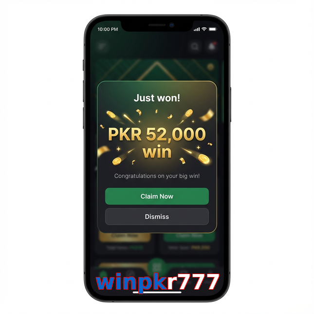 Main screen of Winpkr777 win page for PK players